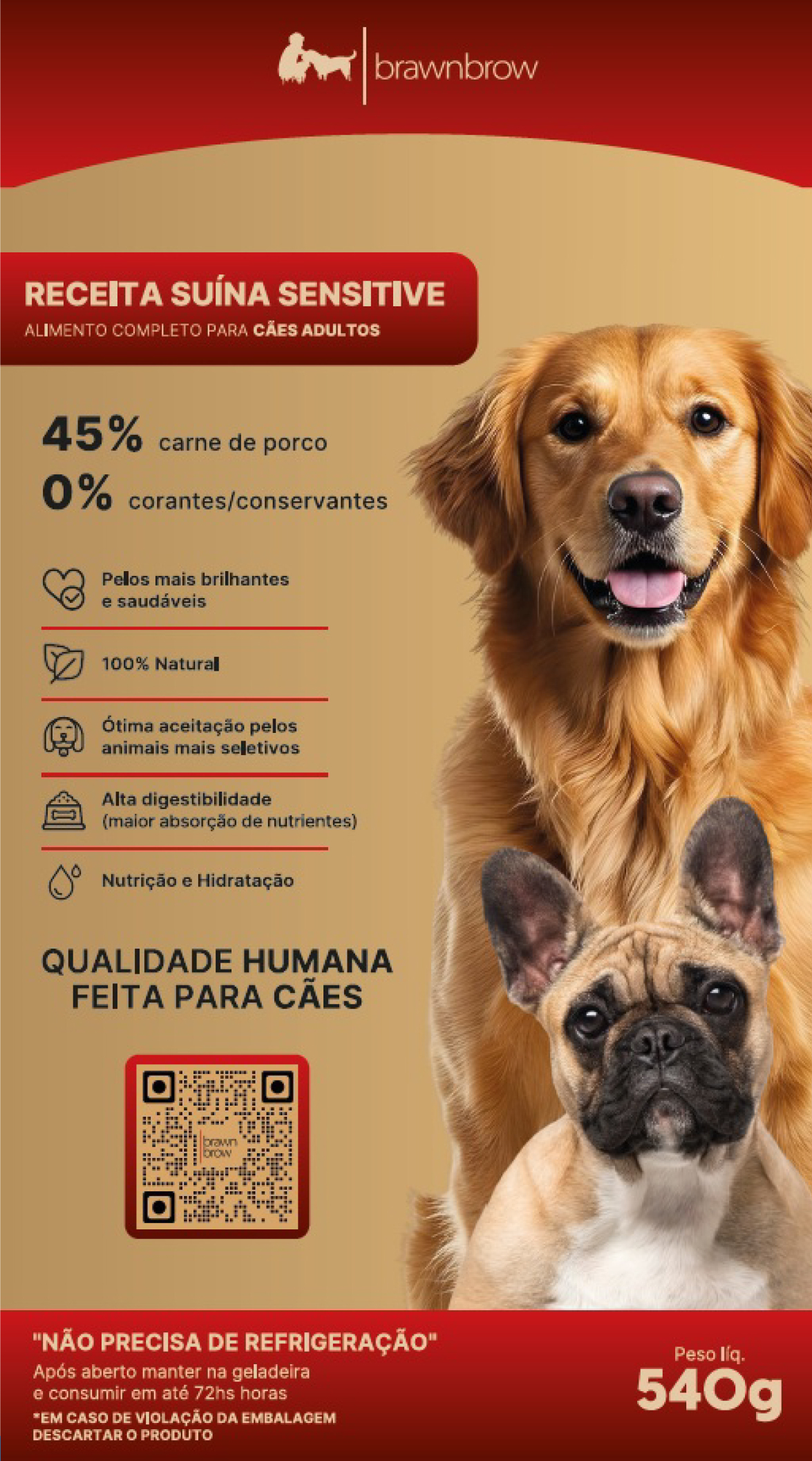 Ração Comida Úmida Natural de Suíno Braw ...